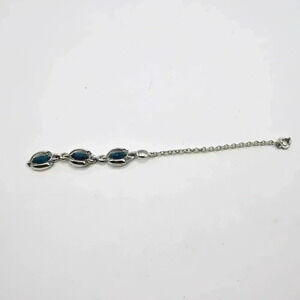 Turquoise and Rhinestone Bracelet Heart End Needs repair